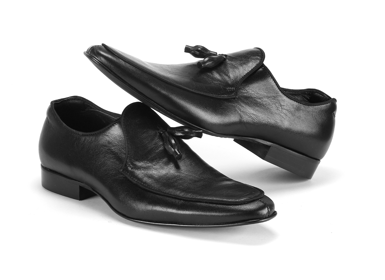 Mokasyny Męskie Skórzane Czarne Arthur - obrazek 4