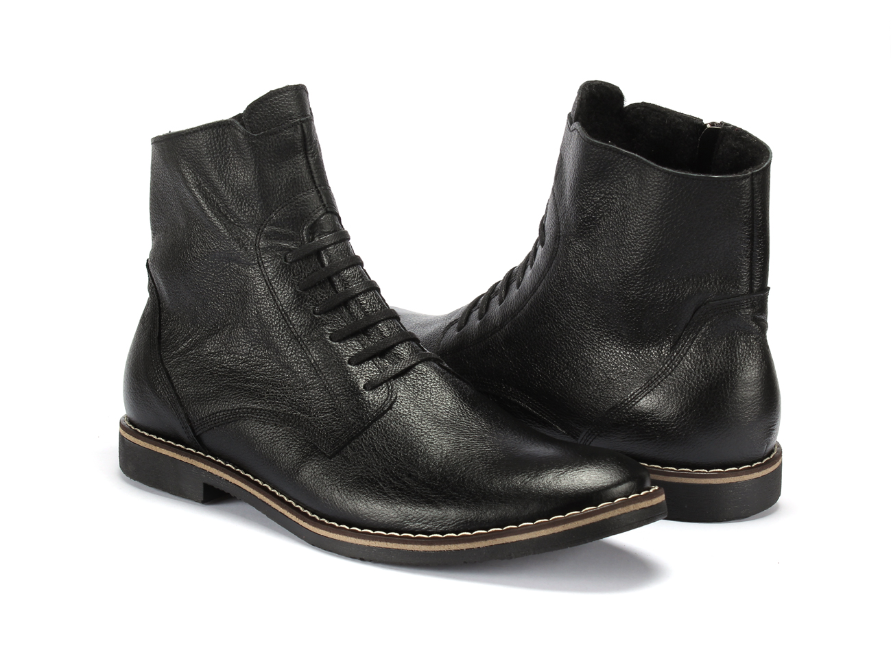 Black Men's Leather Boots Francesco - Image 4