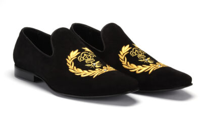 Mokasyny Męskie Skórzane Czarne Zamszowe Michael