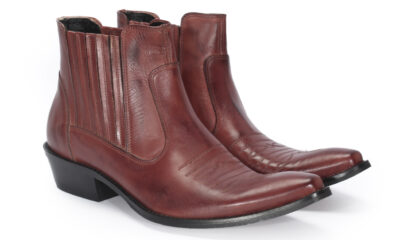 Kowbojki Męskie Skórzane Malowane Brązowe Carlos