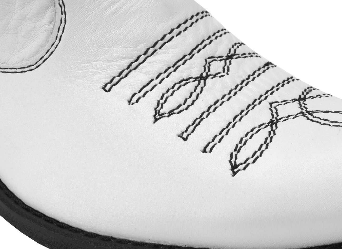 Kowbojki Męskie Skórzane Białe Carlos - obrazek 4