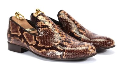 Mokasyny Męskie Skórzane Brązowe Michael