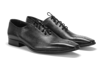 Oksfordy Męskie Skórzane Czarne Hubert