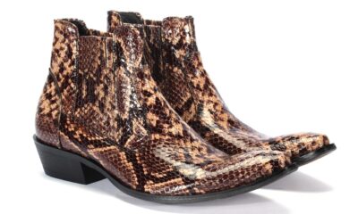 Kowbojki Męskie Skórzane Brązowe Carlos