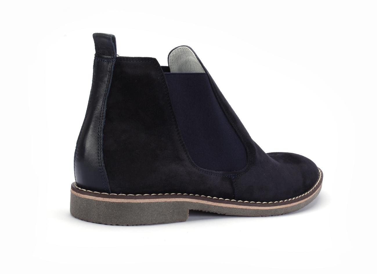 Sztyblety Męskie Skórzane Granatowe Zamszowe Mateo - obrazek 3