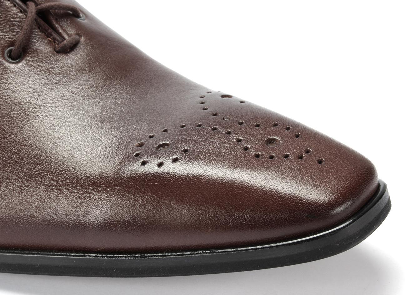 Oksfordy Męskie Skórzane Ciemnobrązowe Hubert - obrazek 4