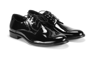 Derby Męskie Skórzane Czarne Lakierowane Victor