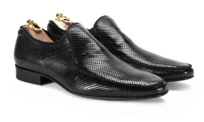 Mokasyny Męskie Skórzane Czarne Pablo