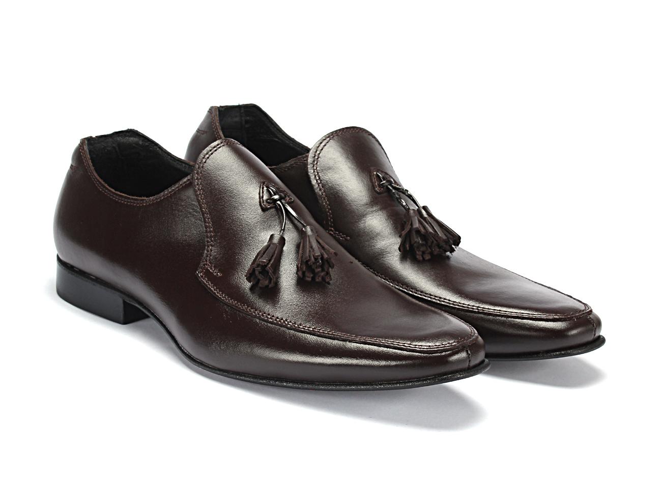 Mokasyny Męskie Skórzane Ciemnobrązowe Arthur Wyprzedaż