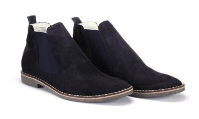 Sztyblety Męskie Skórzane Granatowe Zamszowe Mateo