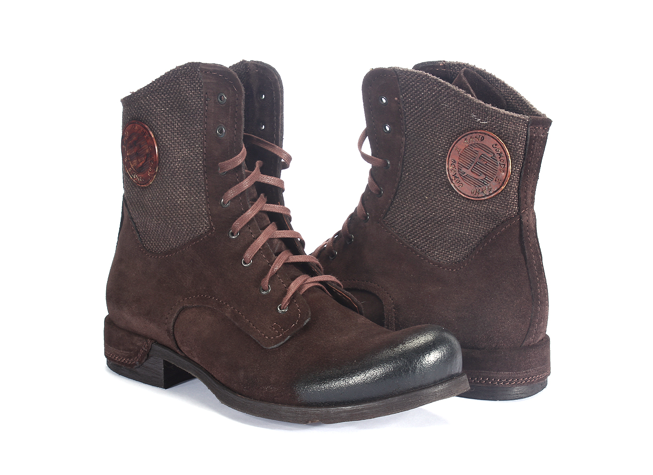 Botki Męskie Skórzane Brązowe Zamszowe Colin - obrazek 5