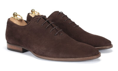 Oksfordy Męskie Skórzane Brązowe Zamszowe Javier