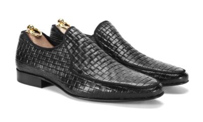 Mokasyny Męskie Skórzane Czarne Pablo