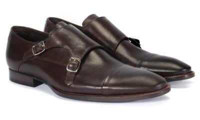 Monki Męskie Skórzane Ciemnobrązowe Cris