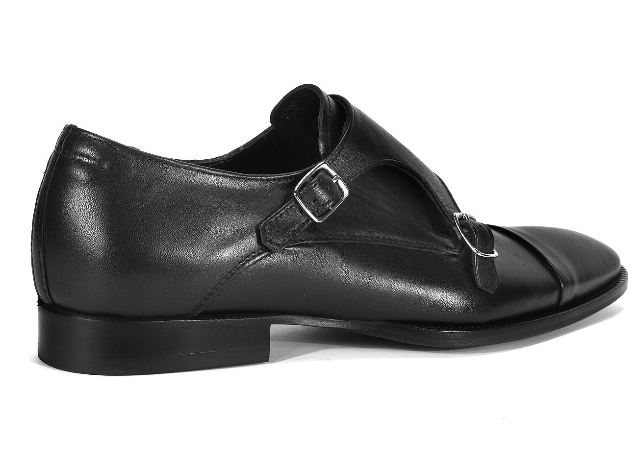 Monki Męskie Skórzane Czarne Cris - obrazek 3