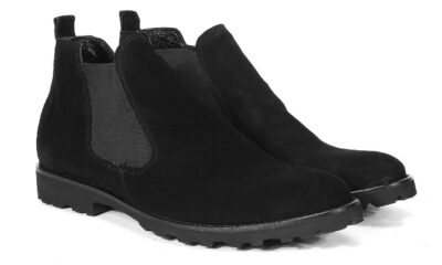 Black Men's Suede Leather Chelsea Boots Hugo