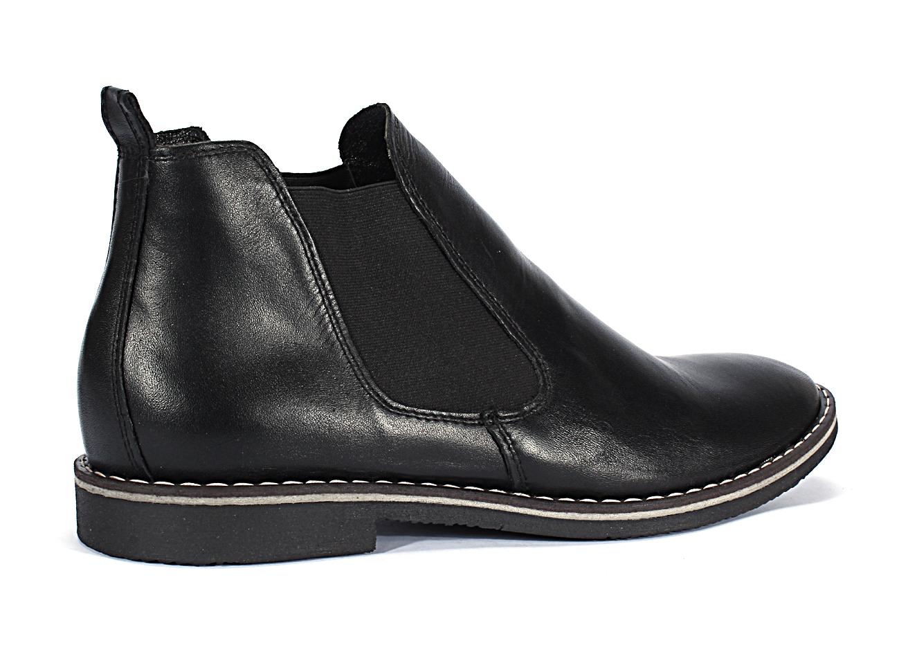 Sztyblety Męskie Skórzane Czarne Mateo - obrazek 3