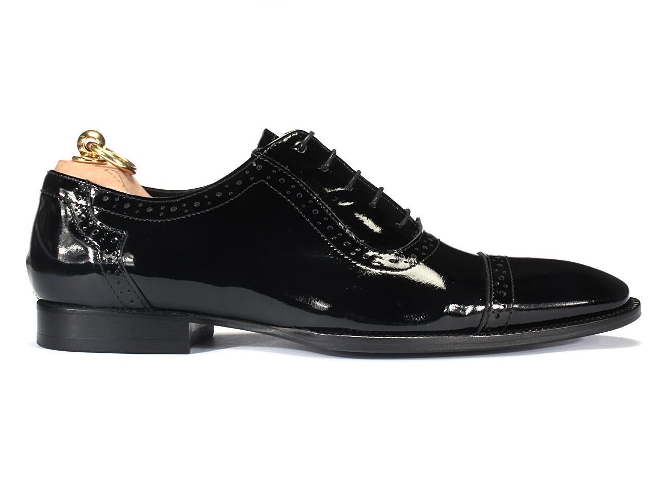 Black Men's Leather Oxford Shoes Diego - Image 2