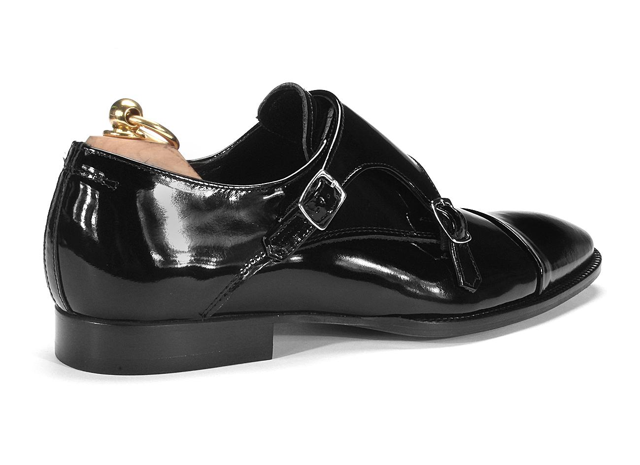 Monki Męskie Skórzane Czarne Cris - obrazek 3