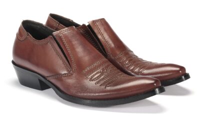 Kowbojki Niskie Męskie Skórzane Brązowe Carlito