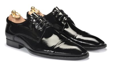 Derby Męskie Skórzane Czarne Stanley