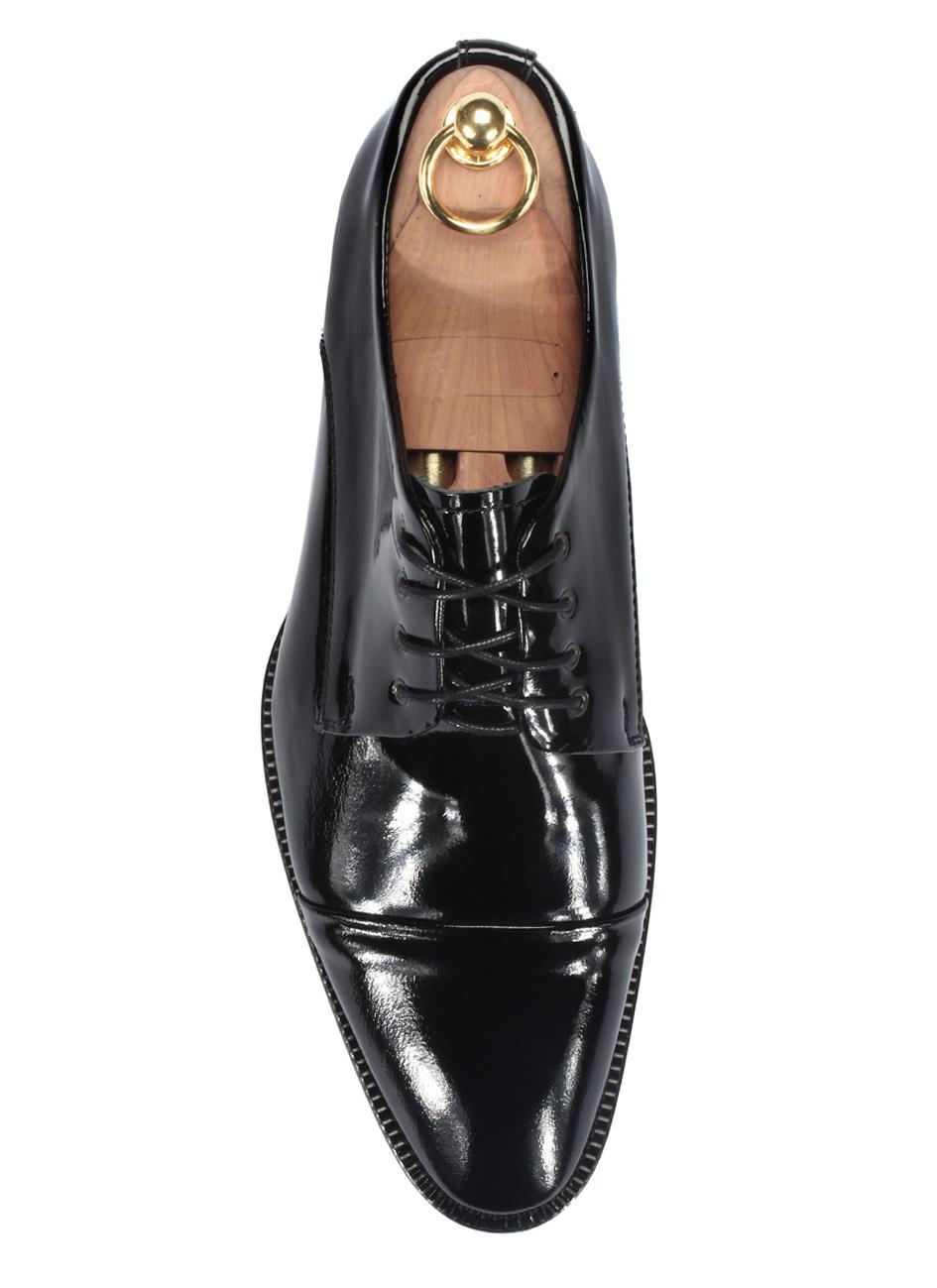 Derby Męskie Skórzane Czarne Stanley - obrazek 4