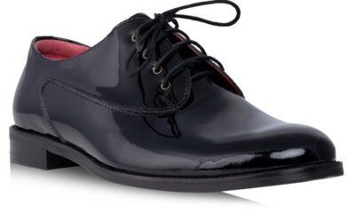 Black Men's Leather Derby Shoes Leon