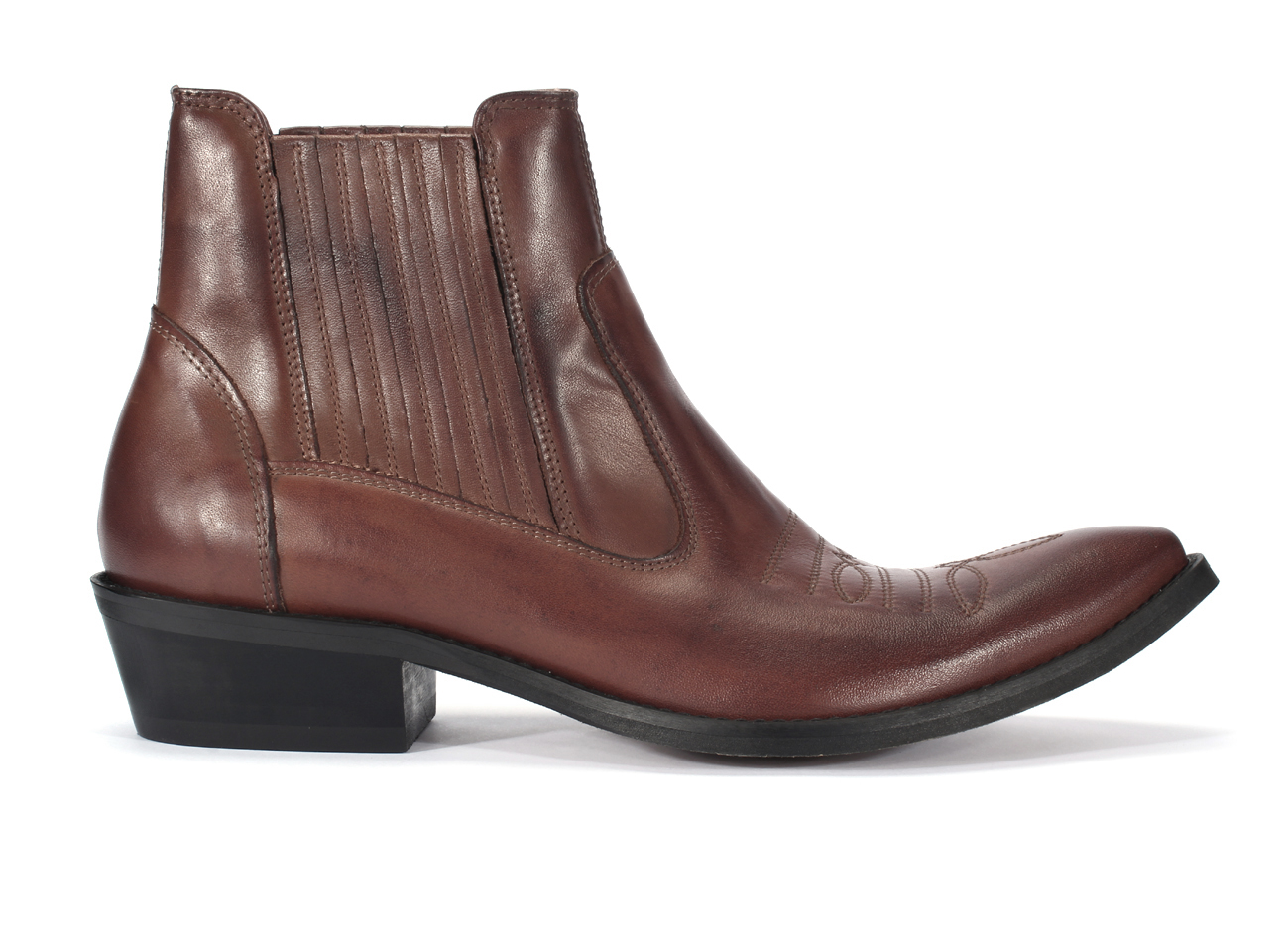 Brown Men's Leather Cowboy Boots Carlos - Image 2