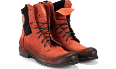 Botki Męskie Skórzane Zamszowe Pomarańczowe Colin Wyprzedaż