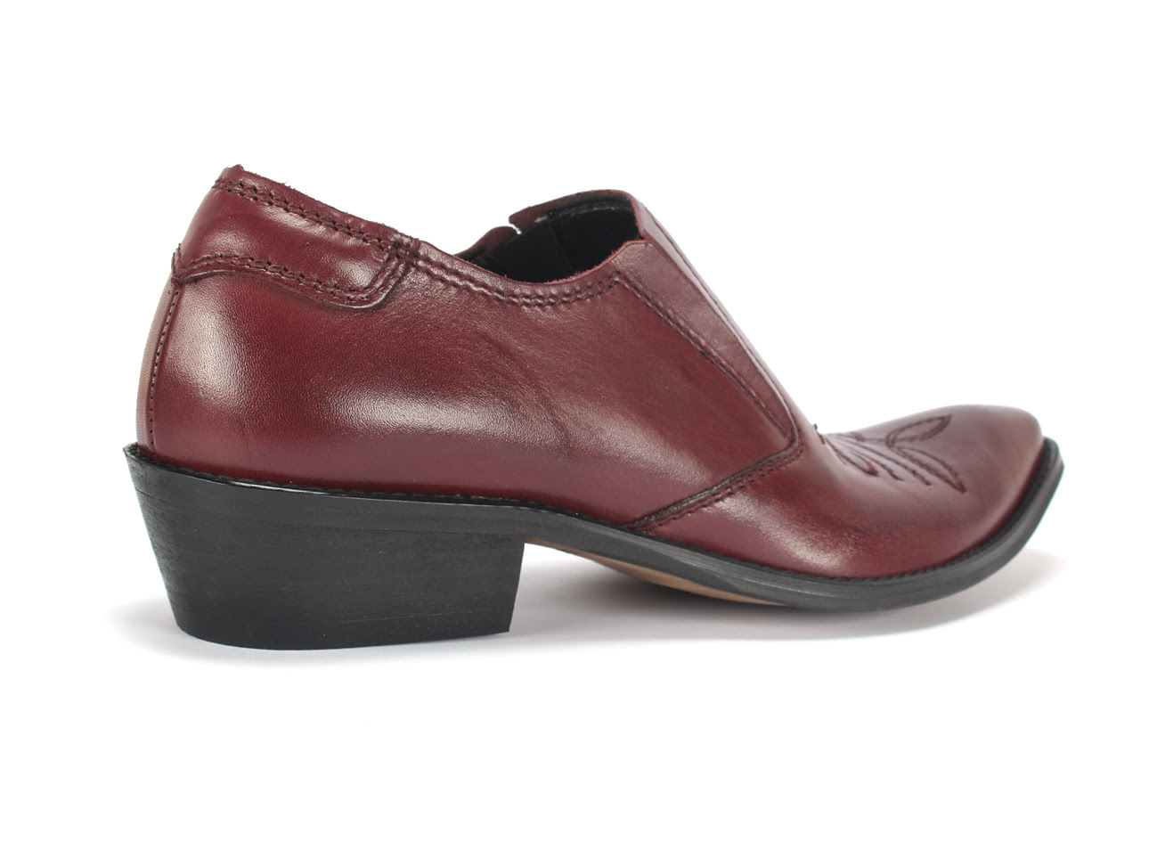 Maroon Men's Leather Cowboy Boots Carlito - Image 3