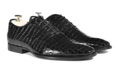 Oksfordy Męskie Skórzane Czarne Javier