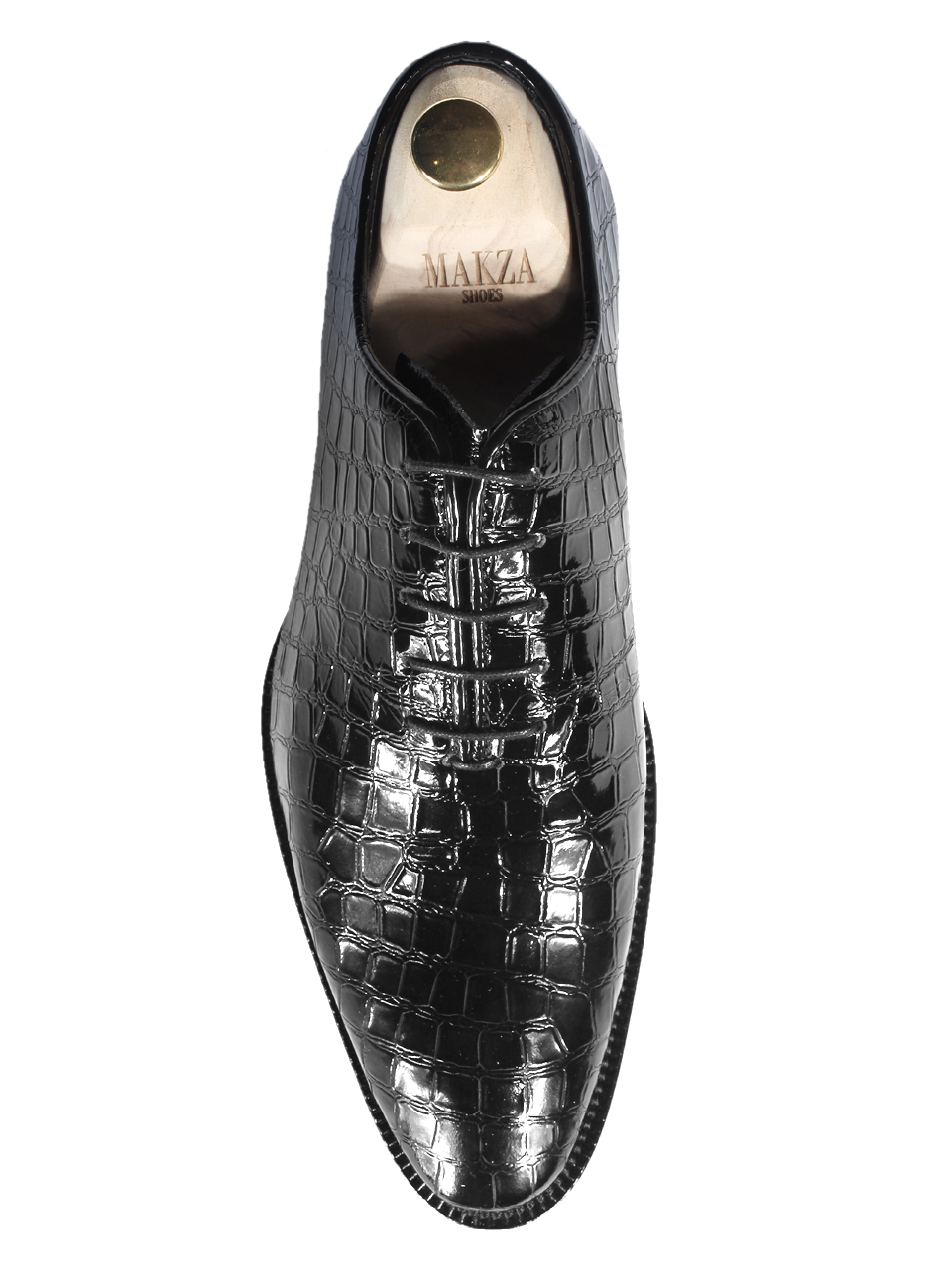 Oksfordy Męskie Skórzane Czarne Javier - obrazek 4