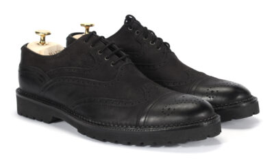 Black Men's Leather Brogues Shoes Connor