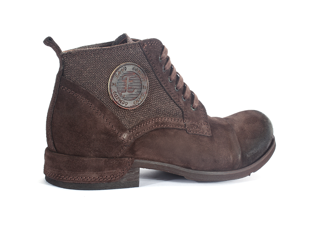 Botki Męskie Skórzane Zamszowe Brązowe Felix Wyprzedaż - obrazek 3