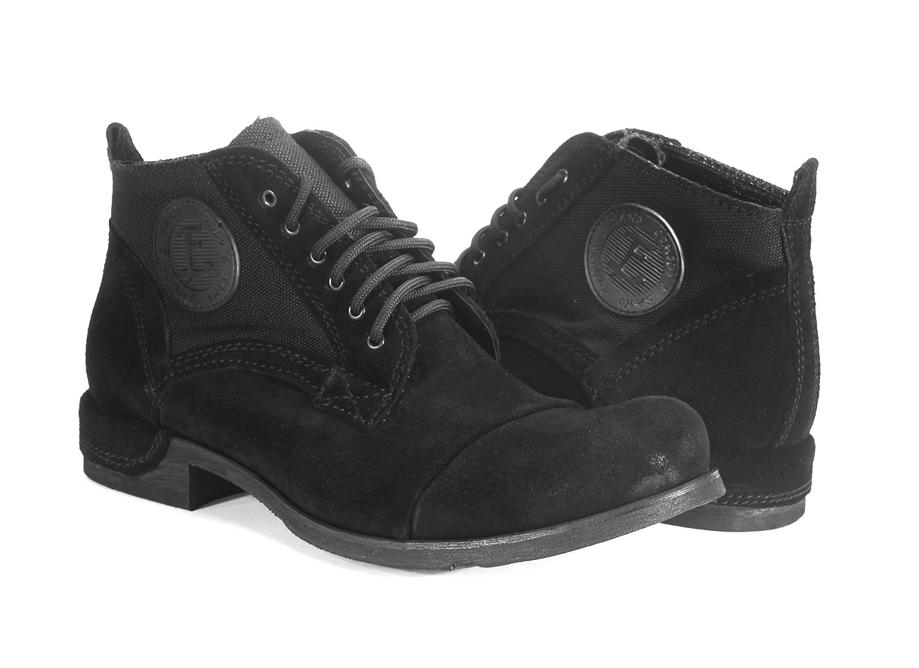 Botki Męskie Skórzane Zamszowe Czarne Felix - obrazek 4