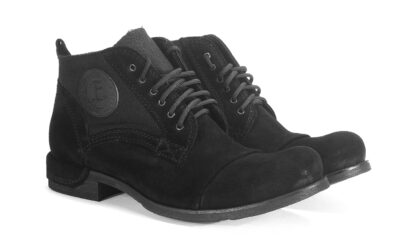 Botki Męskie Skórzane Zamszowe Czarne Felix