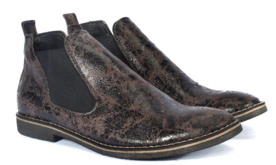 Sztyblety Męskie Skórzane Brązowo-Czarne Mateo