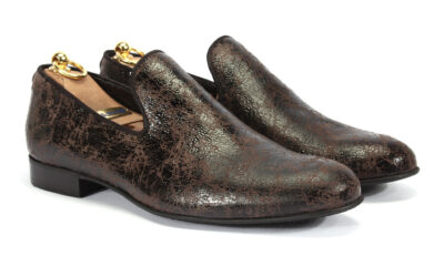 Mokasyny Męskie Skórzane Brązowe Michael