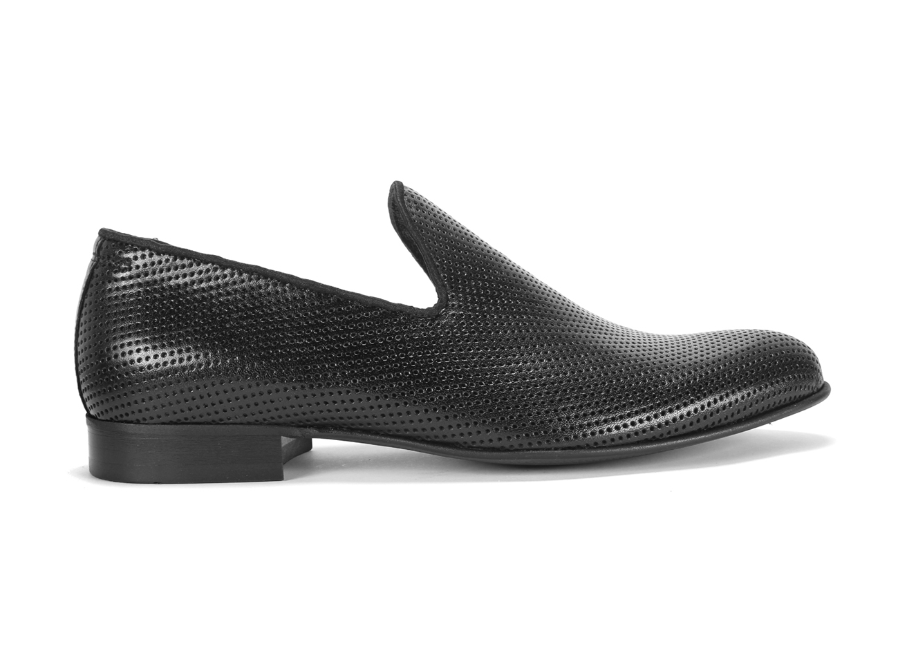 Mokasyny Męskie Skórzane Czarne Michael - obrazek 2