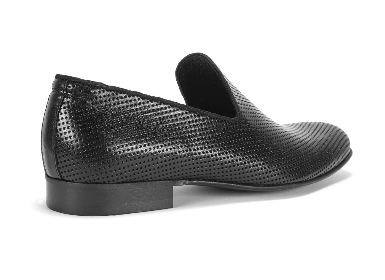 Mokasyny Męskie Skórzane Czarne Michael - obrazek 3