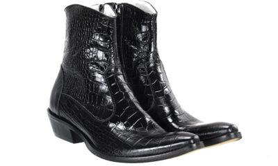 Kowbojki Męskie Skórzane Czarne Howard