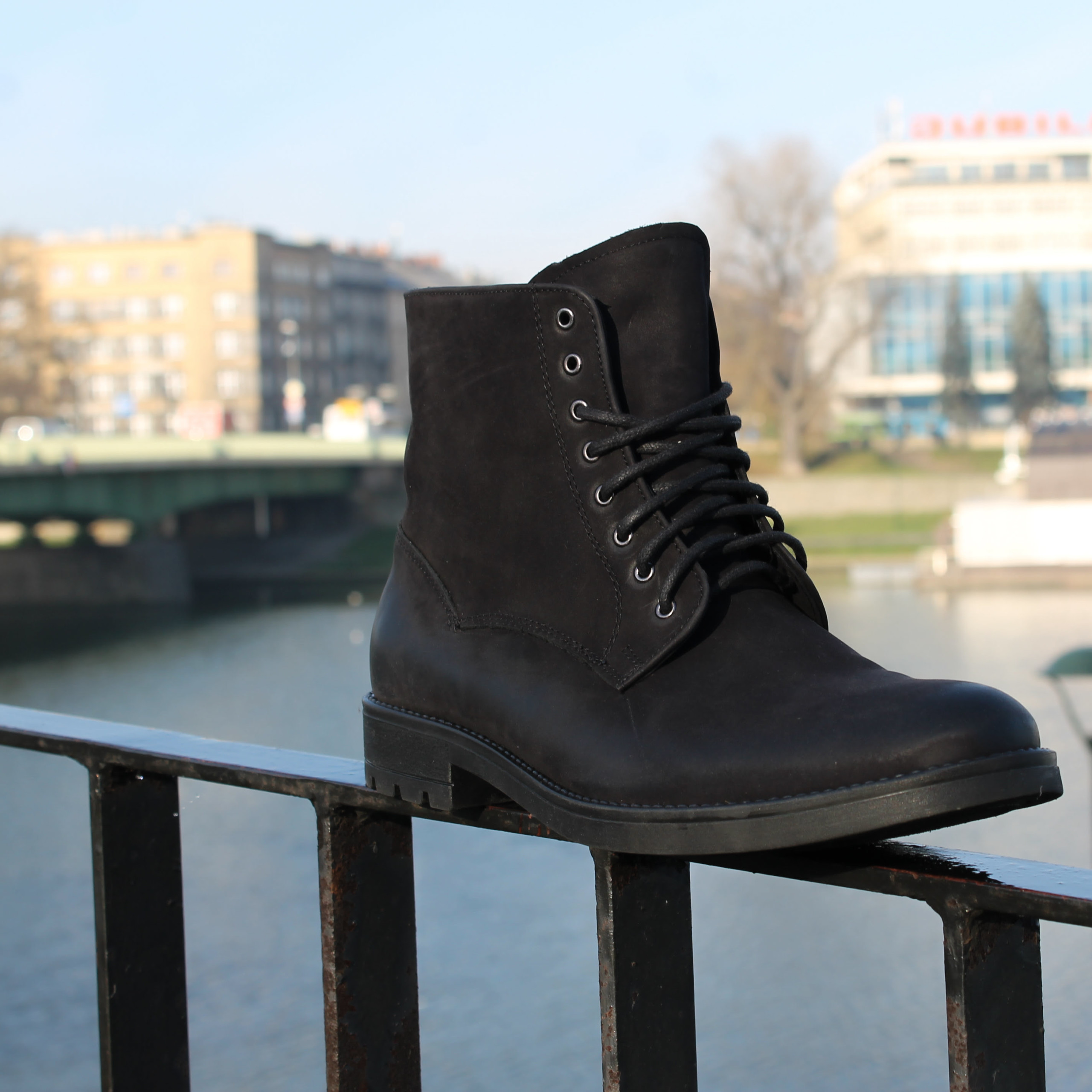 Botki Męskie Skórzane Czarne Igor - obrazek 5