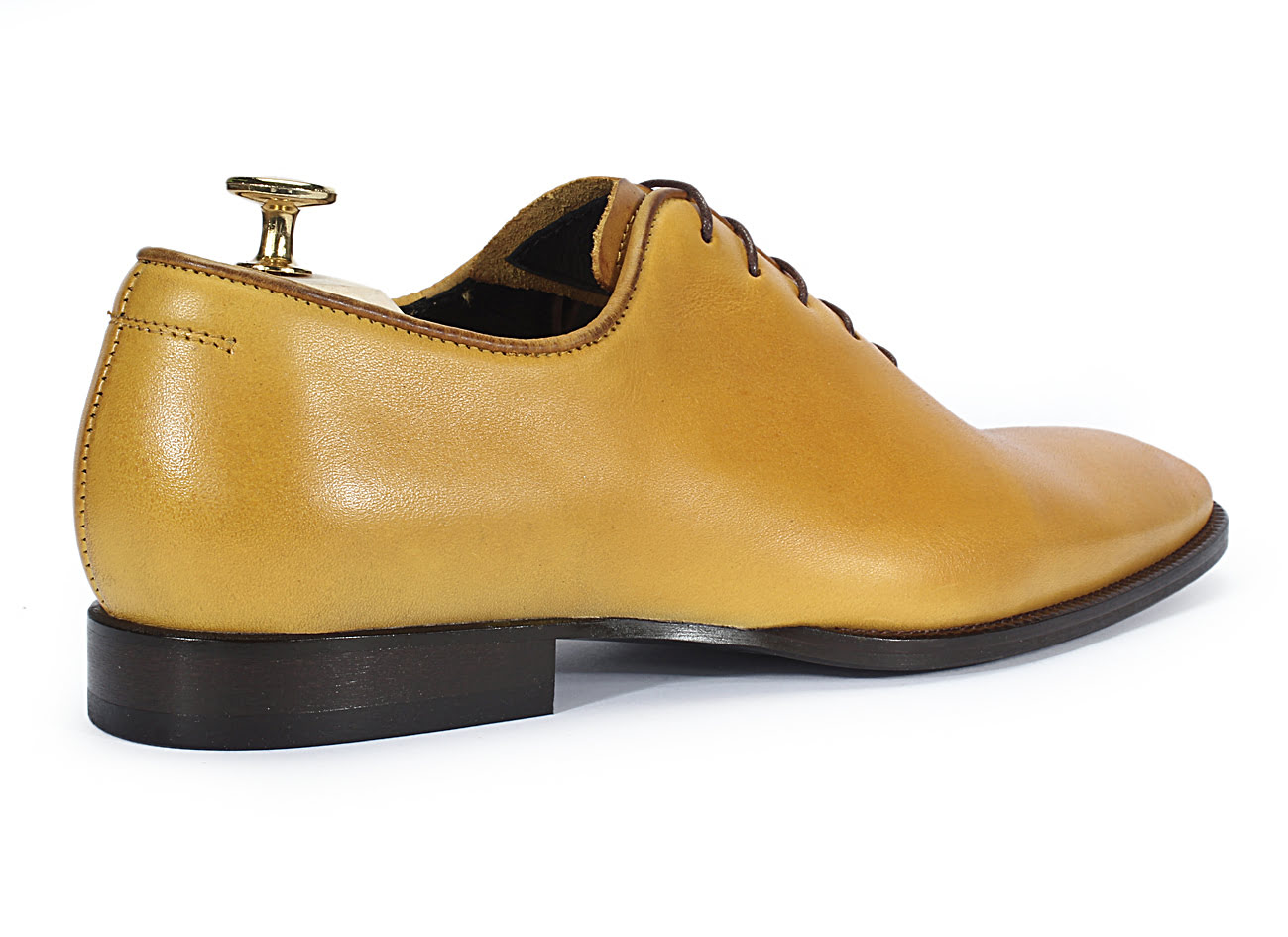 Oksfordy Męskie Skórzane Żółte Javier - obrazek 3