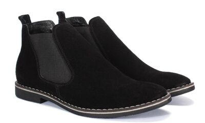 Sztyblety Męskie Skórzane Czarne Zamszowe Mateo