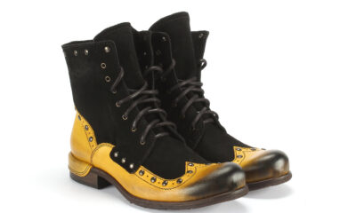 Botki Męskie Skórzane Żółte Daniel