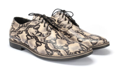 Derby Męskie Skórzane Lucertola Louis