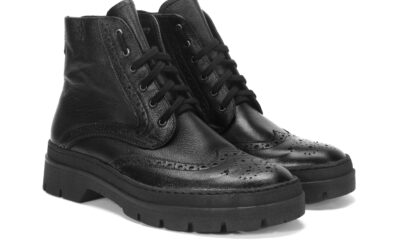 Botki Męskie Skórzane Czarne Oscar