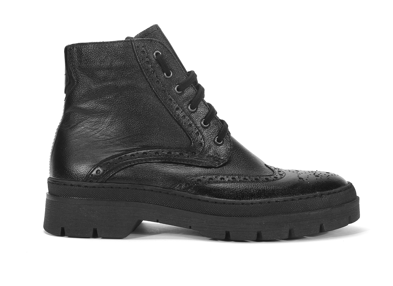 Botki Męskie Skórzane Czarne Oscar - obrazek 2