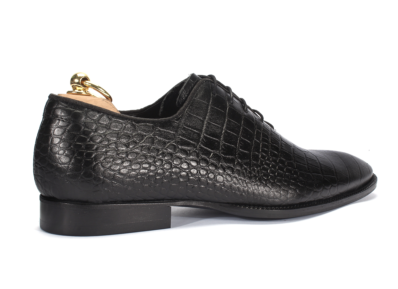 Oksfordy Męskie Skórzane Czarne Javier - obrazek 3