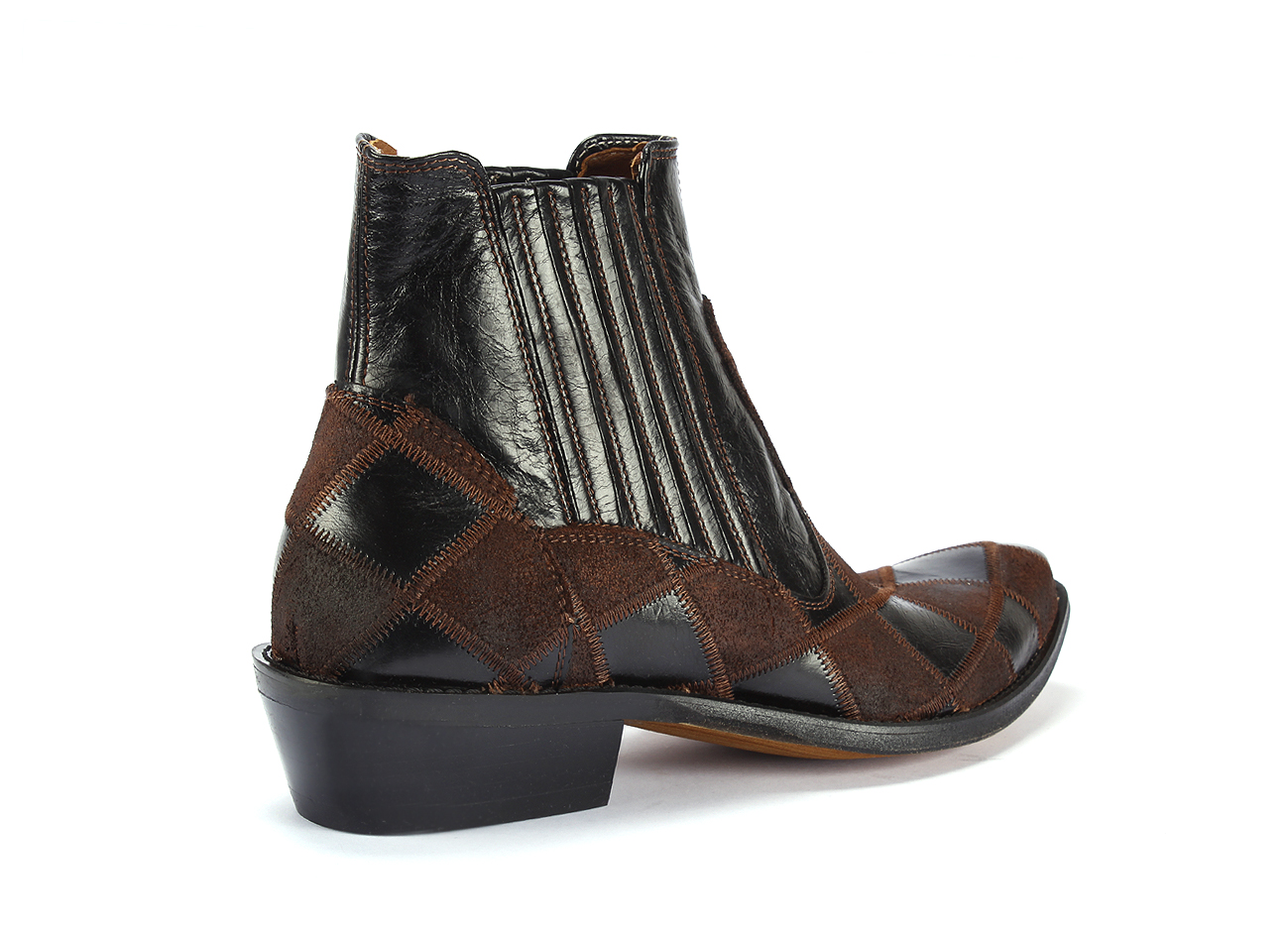 Brown & Black Men's Leather Cowboy Boots Carlos - Image 3